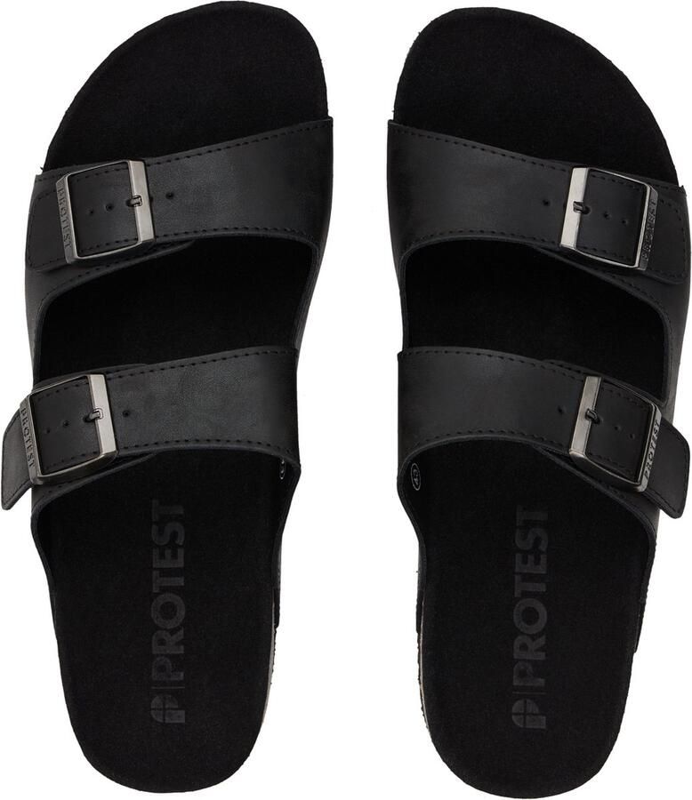 Protest PRTMikal Slippers Heren Brede banden Gesp Zwart True Black