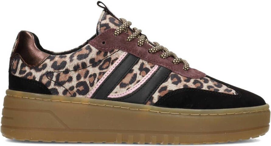 PS Poelman ANEMONE Dames Sneakers Wit Met Roze Combinatie