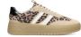 PS Poelman Anemone leren sneakers met panterprint bruin beige - Thumbnail 2