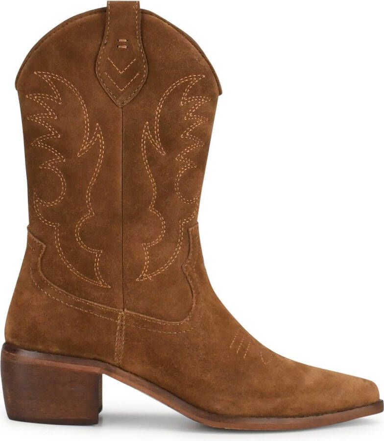 PS Poelman BABS Dames Western Laarzen Donker Bruin