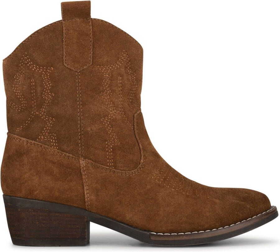 PS Poelman BILA Dames Western Enkel Laarzen Donker Bruin
