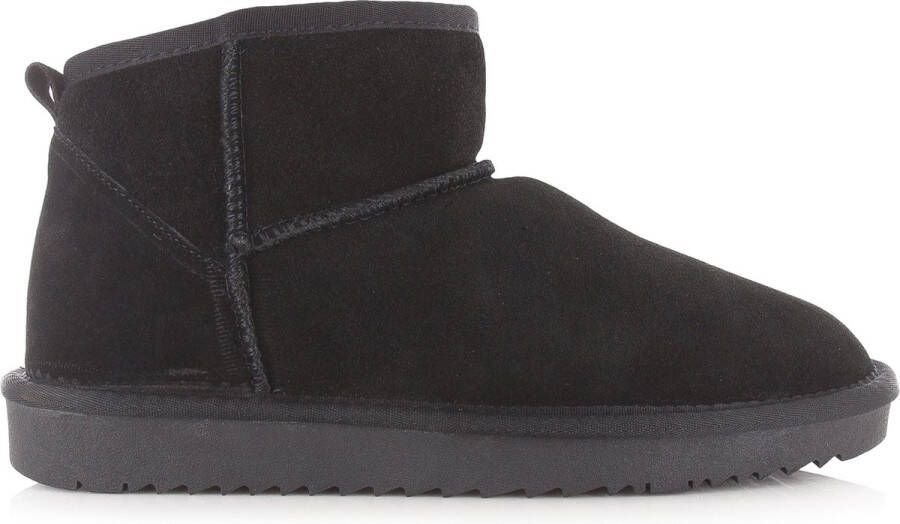 POELMAN Lage schapenvacht boots Zwart Suede Bont Dames