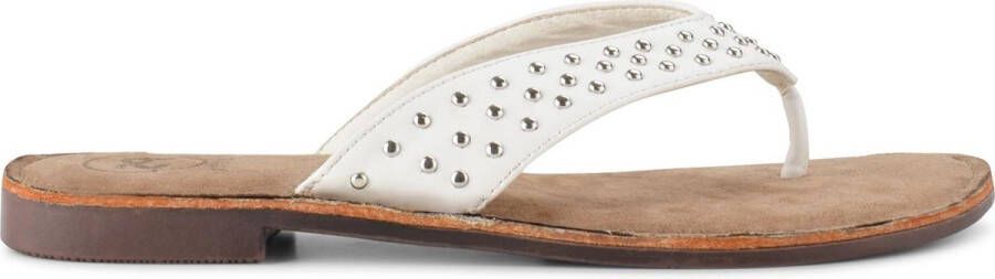 PS Poelman Dames Slippers met Studs Nyx Wit