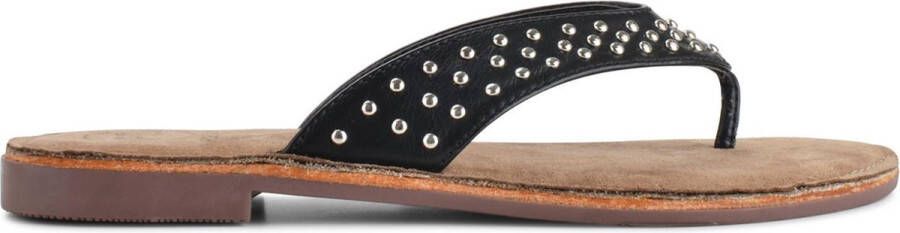 PS Poelman Dames Slippers met Studs Nyx Zwart