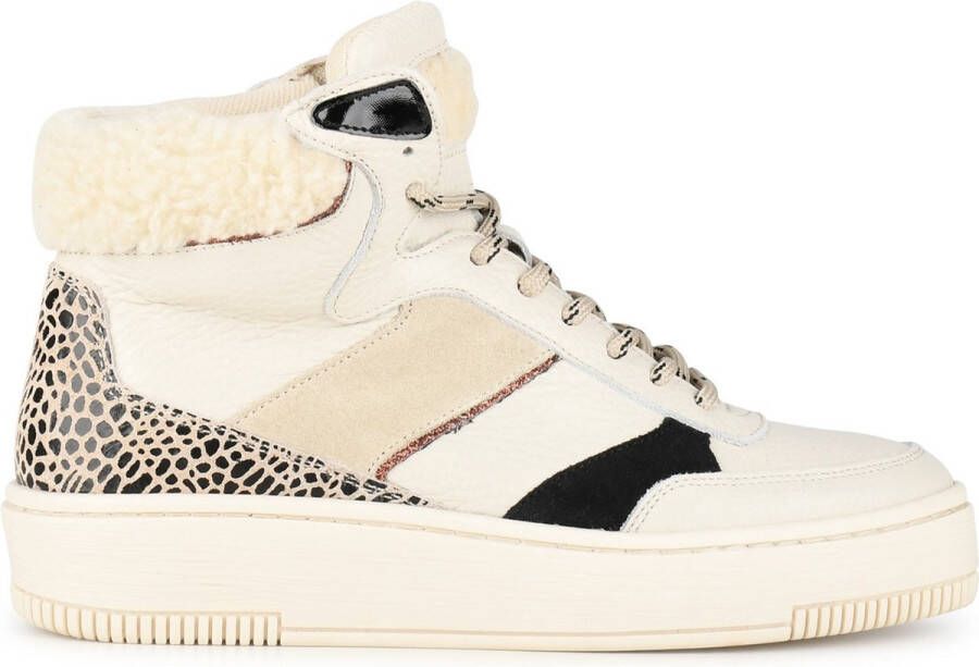 PS Poelman ESQUIMO Dames Hoge Sneakers Beige