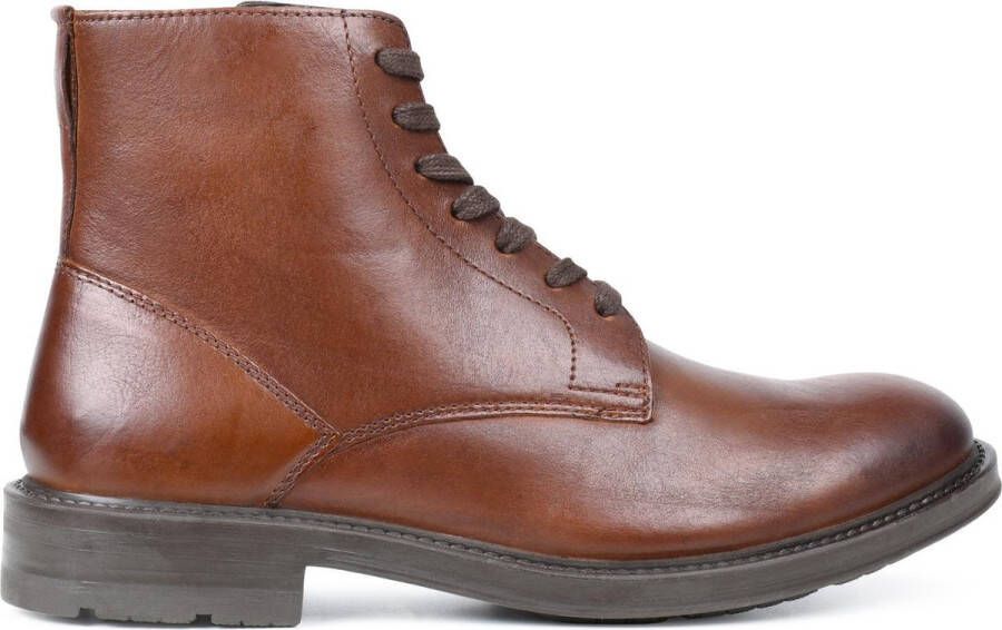 PS Poelman Heren Laren Cognac Leren Veter Laars