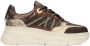 PS Poelman JANA Dames Sneakers Bruin Met Combinatie - Thumbnail 1