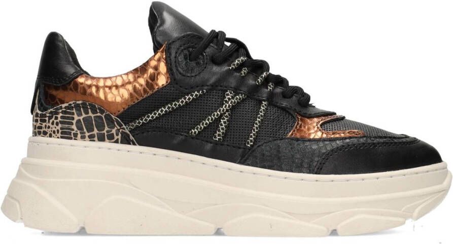 PS Poelman JANA Dames Sneakers Zwart Met Combinatie