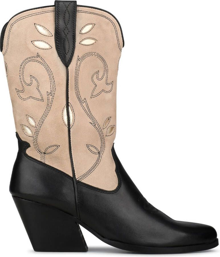 POELMAN Cowboylaarzen Zwart Suede Cowboy laarzen Dames