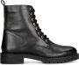 POELMAN Veterboots met goudkleurige details Zwart Leer Veterboots Dames - Thumbnail 1