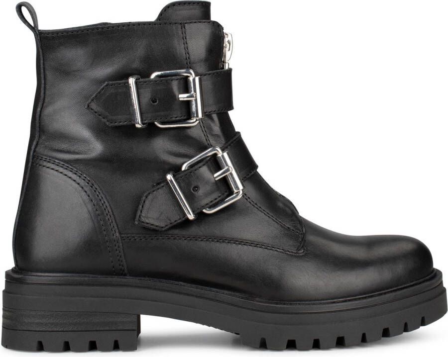 POELMAN LPMONK-69POE Zwart Leer Biker boots Dames