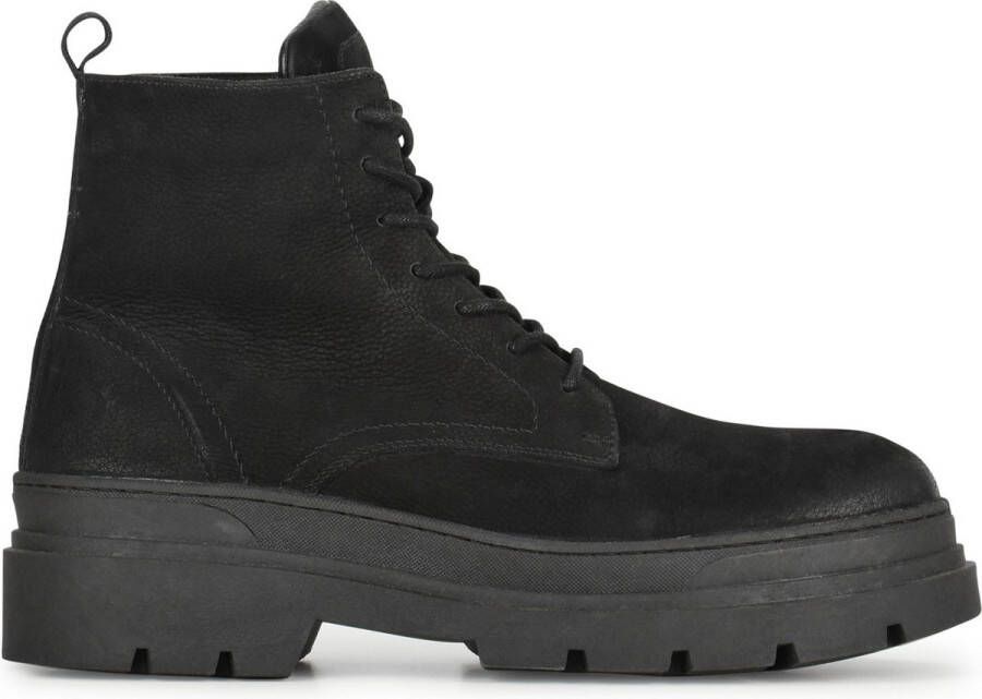 PS Poelman NICO Heren Hoge Veter Schoenen Zwart