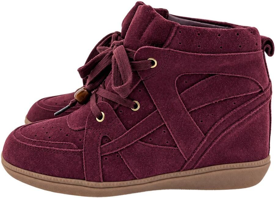 PS Poelman Cindy Lace-up Wedge boots bordeaux