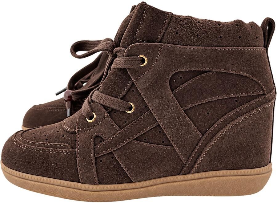 PS Poelman Cindy Lace-up Wedge boots bruin