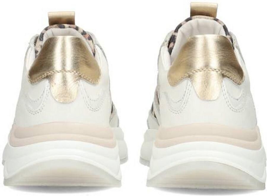 PS Poelman suède sneakers met panterprint wit