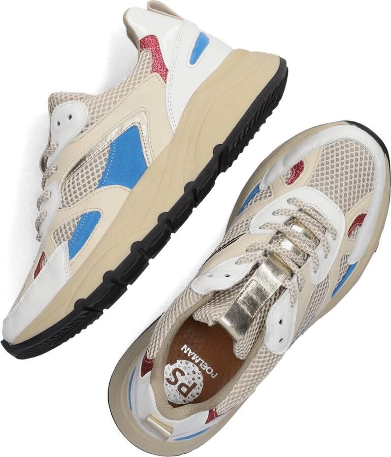 Materialenmix bruin Tinten P7120 Lage sneakers Leren Sneaker Dames Beige - Foto 3