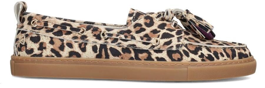 PS Poelman SILK Dames Loafers Beige met dierenprint
