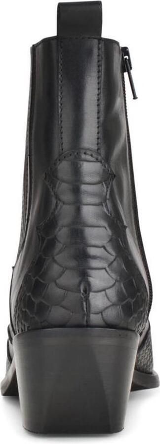 PS Poelman Leren Chelsea Enkellaarzen met Western Snake Print Details Tartor Zwart Dames - Foto 6