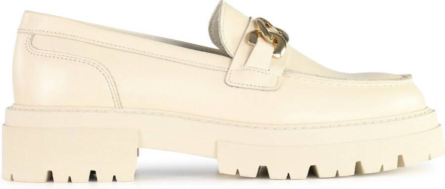 PS Poelman Rockland chunky leren loafers met ketting off white