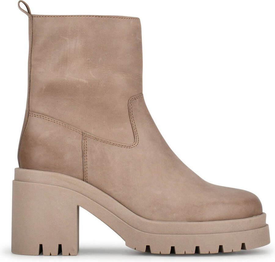 PS Poelman ROXAN Dames Enkel Laarzen met hak Taupe