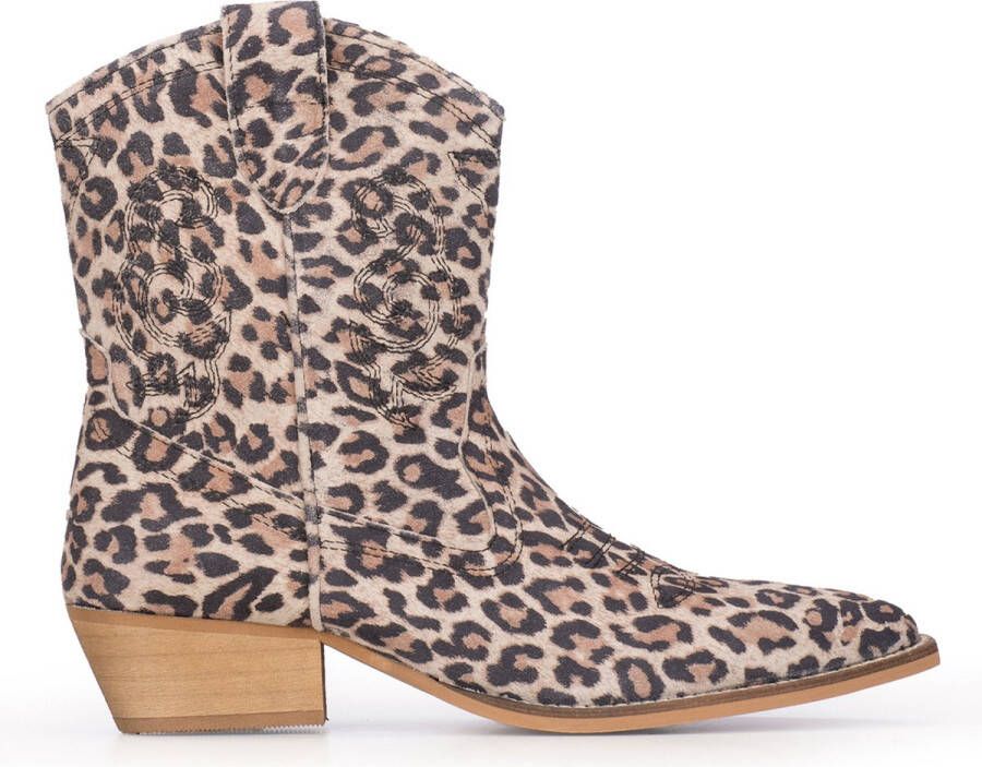 PS Poelman SmileFavorites Dames Cowboylaarzen met Hak Zwart Suéde