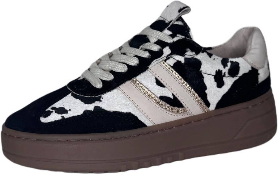 PS Poelman Sneaker zwart wit Kleur Combi)