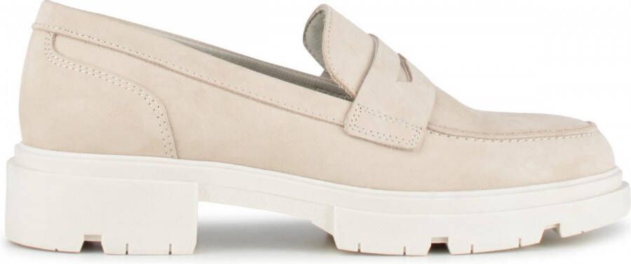 Verantwoordelijk persoon Vijftig Suri PS Poelman SOPHIE Dames Suède Nubuck Leren Chunky Loafers Mocassins  Instappers Beige Nude - Schoenen.nl