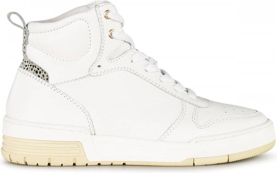 PS Poelman Teak hoge leren sneakers wit