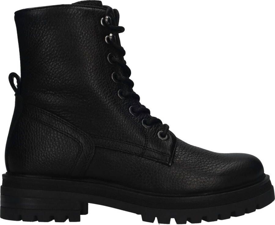 Poelman Stijlvolle Leren Veterschoenen voor Dames Black Dames