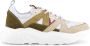 PS Poelman Year Dames Leren Chunky Runner Sneaker van Mesh en Suéde Beige Kaki Groen - Thumbnail 2
