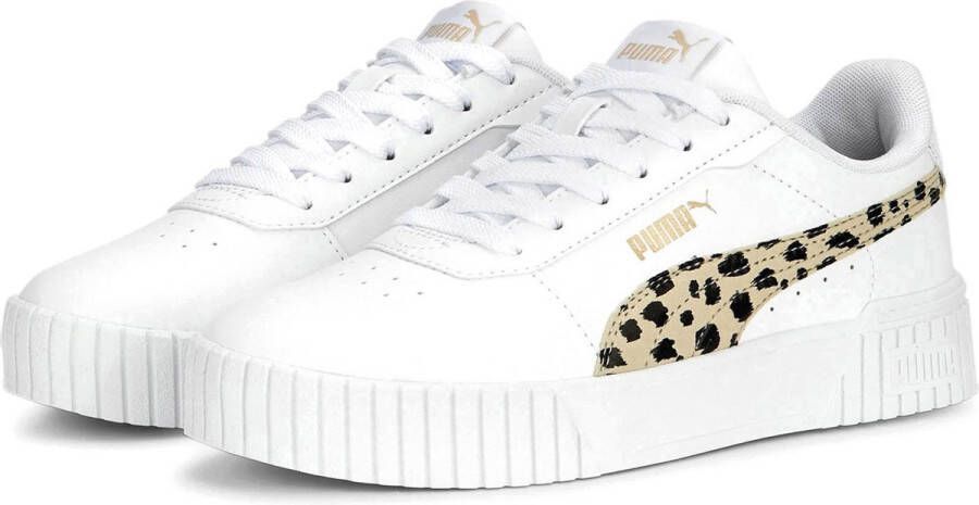 PUMA Carina 2.0 Animal Jr Dames Sneakers White Granola Black Gold