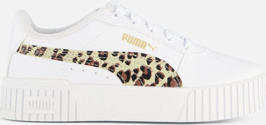 Puma Carina 2.0 Animal sneakers wit beige goud Meisjes Imitatieleer Dierenprint 34 - Foto 3