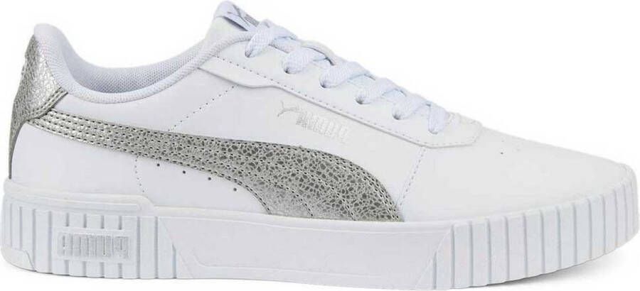 PUMA Carina 2.0 Distressed Sneakers White Silver Dames