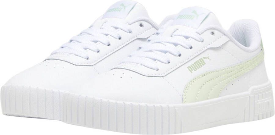Puma Carina 2.0 sneakers wit lichtgroen Imitatieleer Effen 35.5