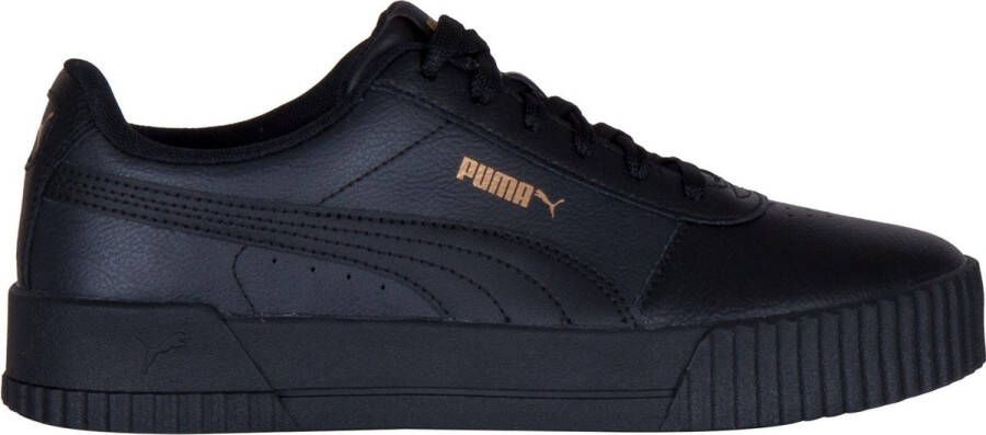 PUMA Carina L leren damessneakerschoenen 370325 08 Zwart-goud