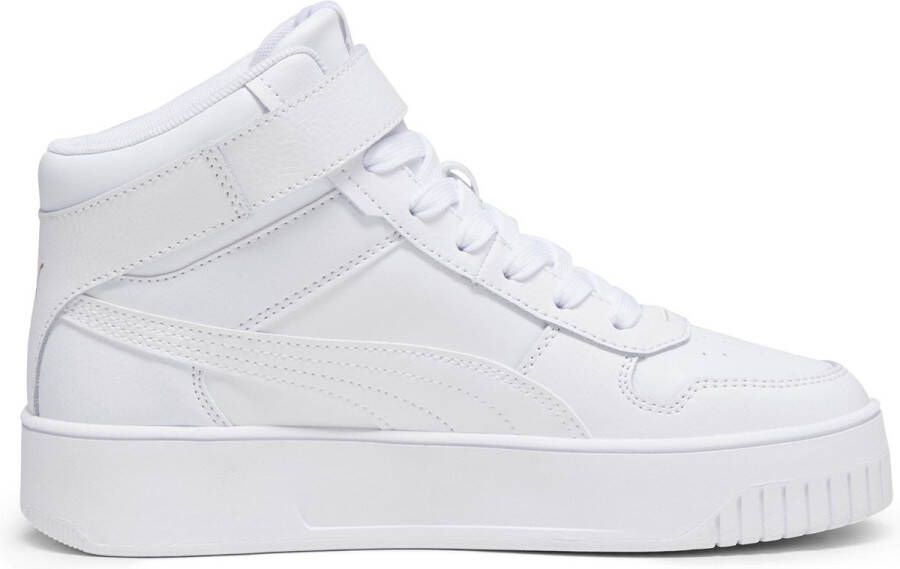 PUMA Carina Street Mid Dames Sneakers White-Frosty Pink-Feather Gray
