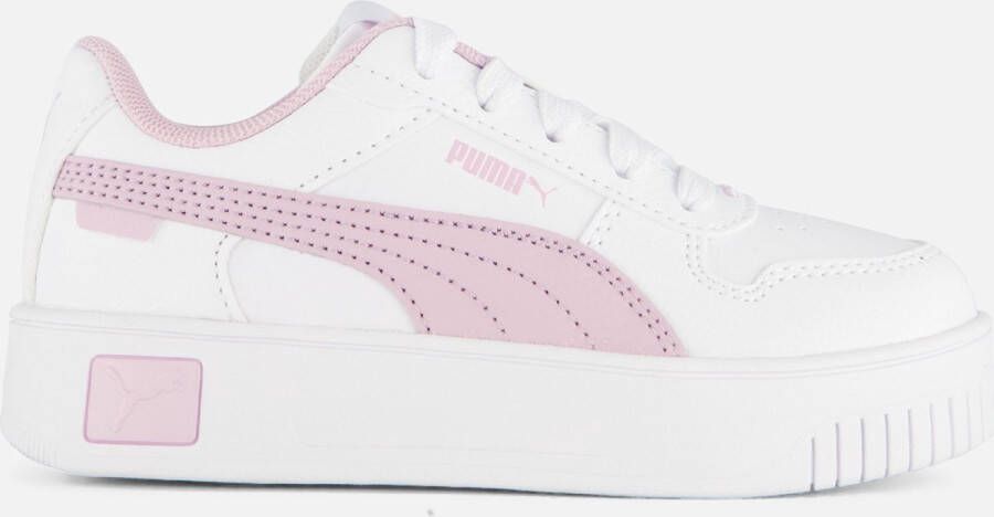Puma Carina Street leren sneakers wit lila Meisjes Leer Meerkleurig 33 - Foto 3