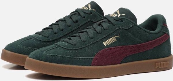 PUMA Club II Era Suede Unisex Sneakers Green Terrain-Ruby Shimmer