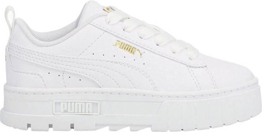 Puma Mayze Lth sneakers wit goud Meisjes Imitatieleer Meerkleurig 29 - Foto 2