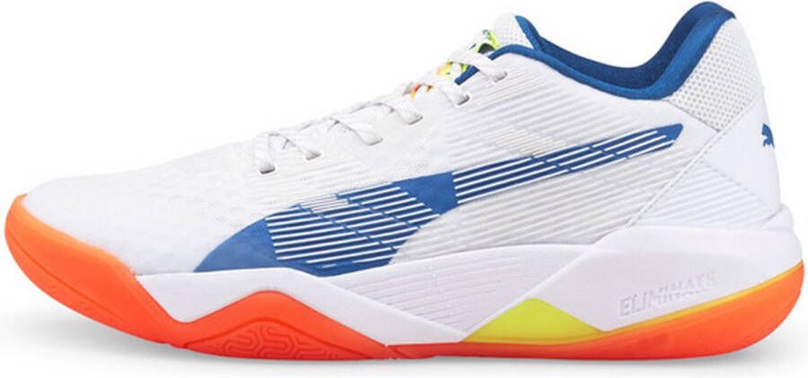 PUMA Eliminate Power Nitro Sportschoenen Volleybal Indoor wit oranje