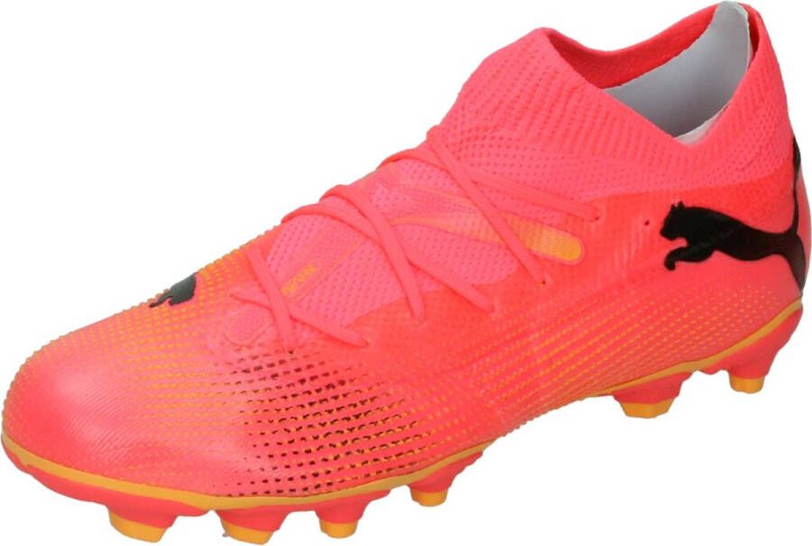 Puma Future 7 Match FG AG Jr. voetbalschoenen roze zwart oranje Imitatieleer 37