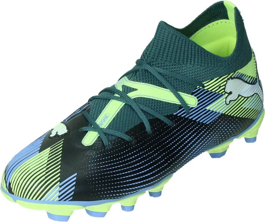 PUMA Future 7 Match Gras Kunstgras Voetbalschoenen (MG) Kids Grijs Paars Groen Wit - Foto 3