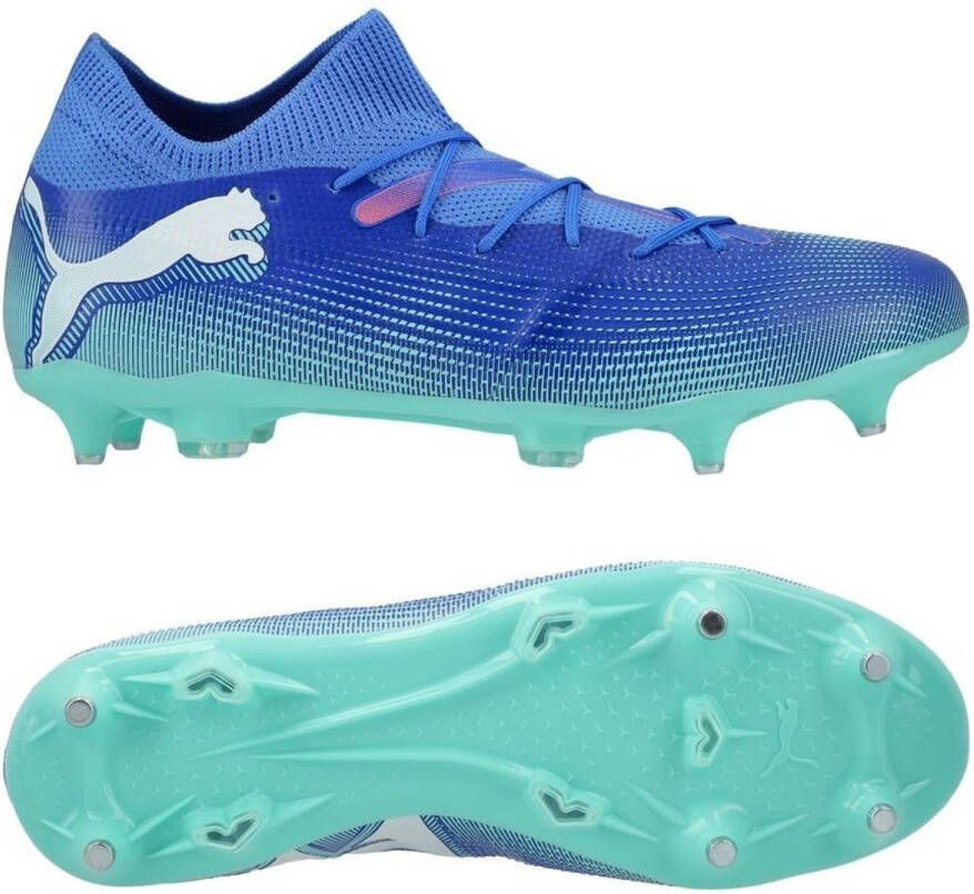 PUMA Future 7 Match MXSG Voetbalschoenen Bluemazing White Electric Peppermint Ijzeren Nop
