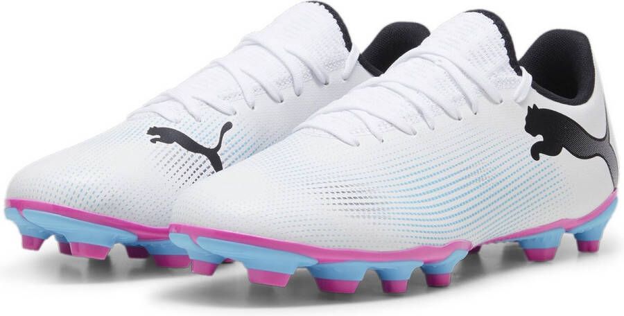 PUMA FUTURE 7 PLAY FG AG Heren Sportschoenen White- Black-Poison Pink - Foto 4