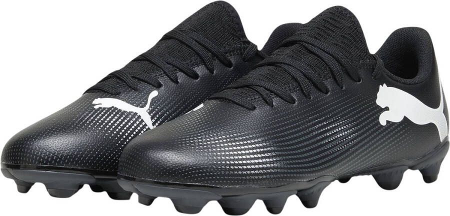 Puma Future 7 Play FG AG Junior voetbalschoenen zwart wit Imitatieleer 33 - Foto 2
