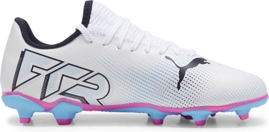 Puma Future 7 Play FG AG Junior voetbalschoenen wit roze blauw Imitatieleer 38 - Foto 5