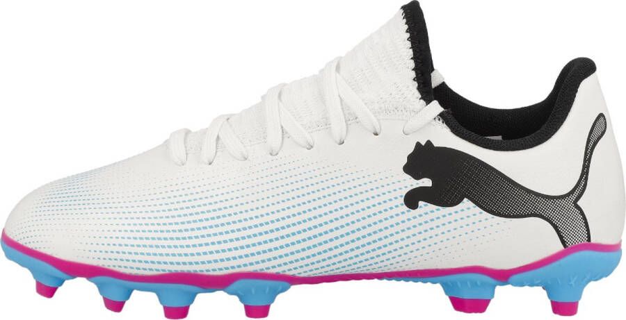 Puma Future 7 Play FG AG Junior voetbalschoenen wit roze blauw Imitatieleer 38 - Foto 3