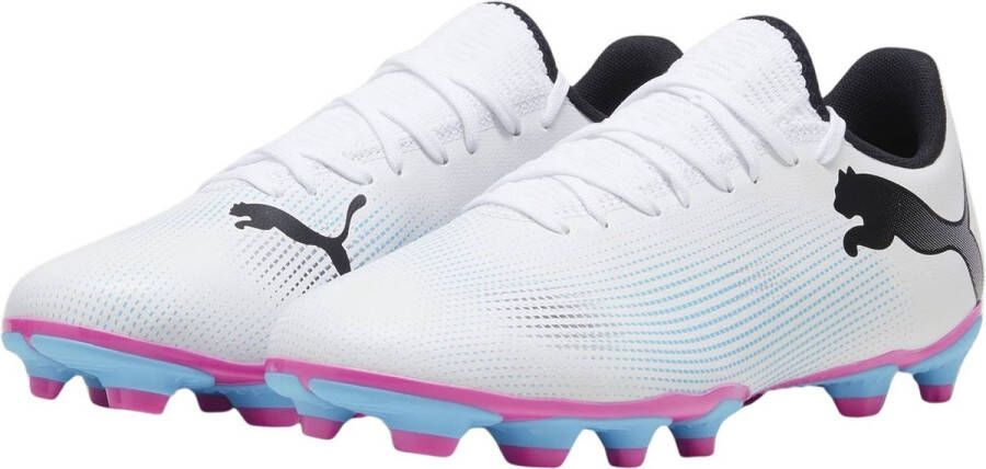 PUMA FUTURE 7 PLAY FG AG Heren Sportschoenen White- Black-Poison Pink - Foto 4