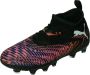 Puma Future 8 Match FG AG Junior voetbalschoenen zwart wit oranjerood - Thumbnail 2