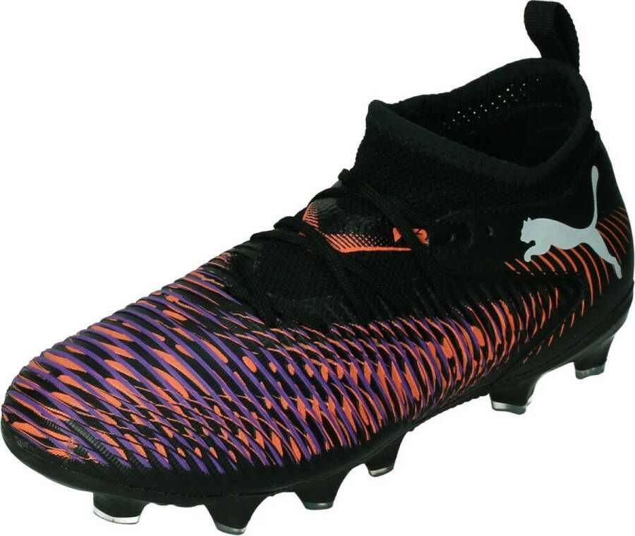 Puma Future 8 Match FG AG Junior voetbalschoenen zwart wit oranjerood